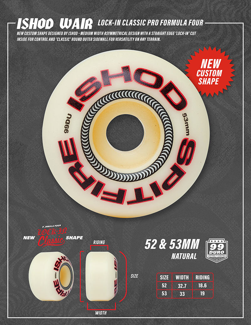 スケートボード SPITFIRE F4 ISHOD 99D 53mm LOCKINCLASSIC Spitfire F4 Classic Ishod Lock-In 53mm (99D) – Tight Hardware