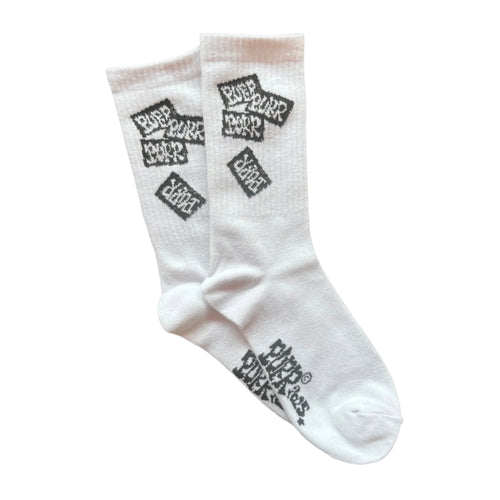 Purr Logo Sock White