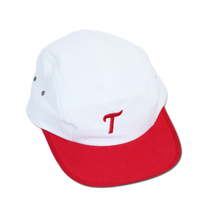 Tight "T" Logo 5 Panel Hat White/Red